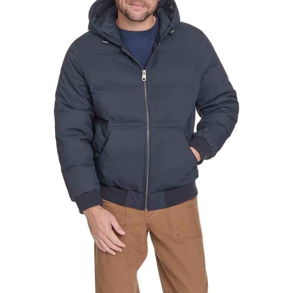 Levi's Quilted Puffer Hoodie Bomber Jacket In Blue