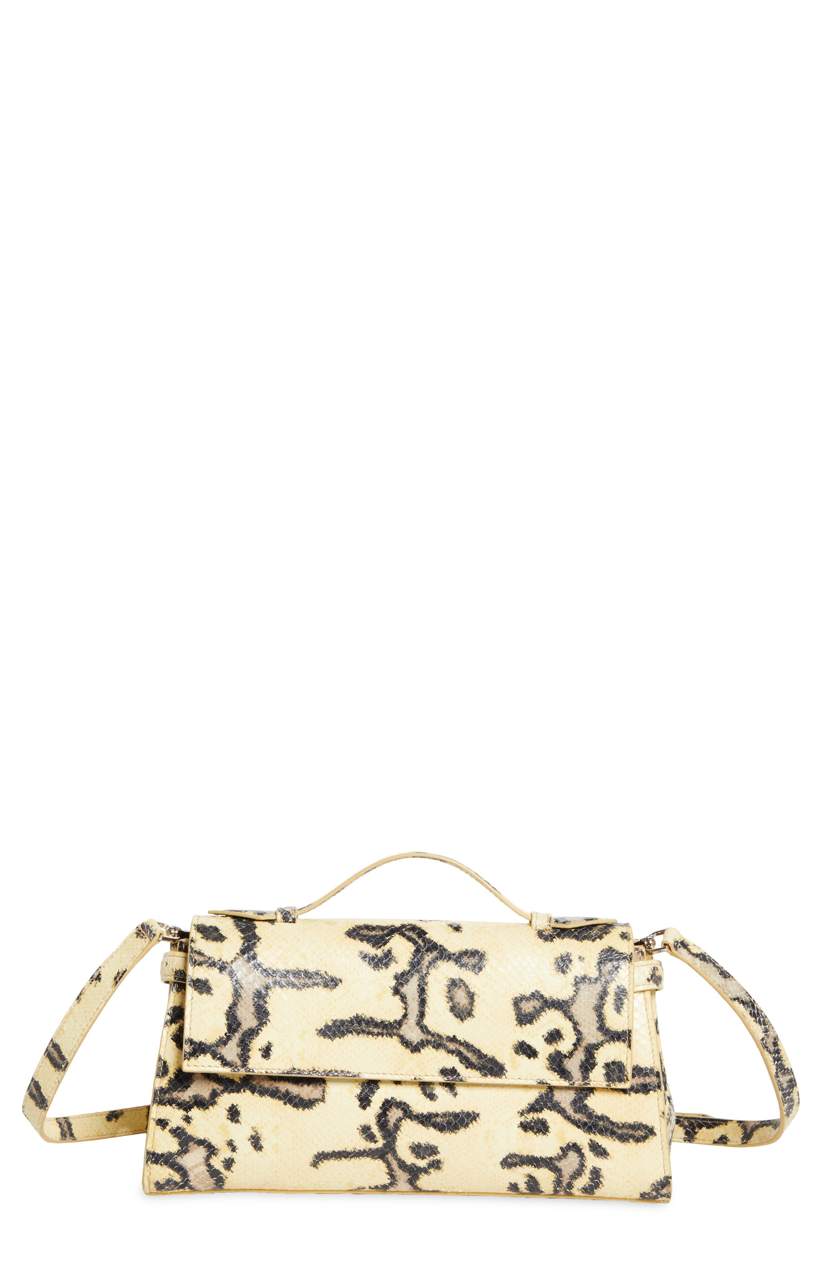 Proenza Schouler Tate Snakeskin Embossed Clutch, Main, color, Resin Multi