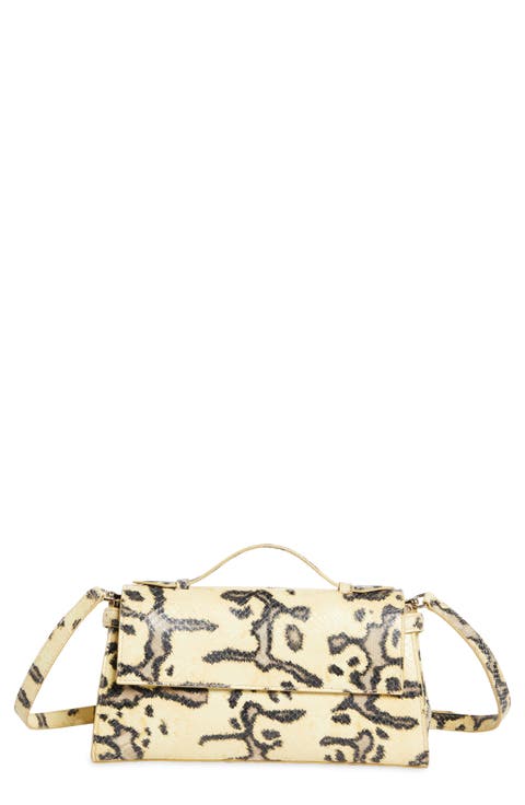 Tate Snakeskin Embossed Clutch