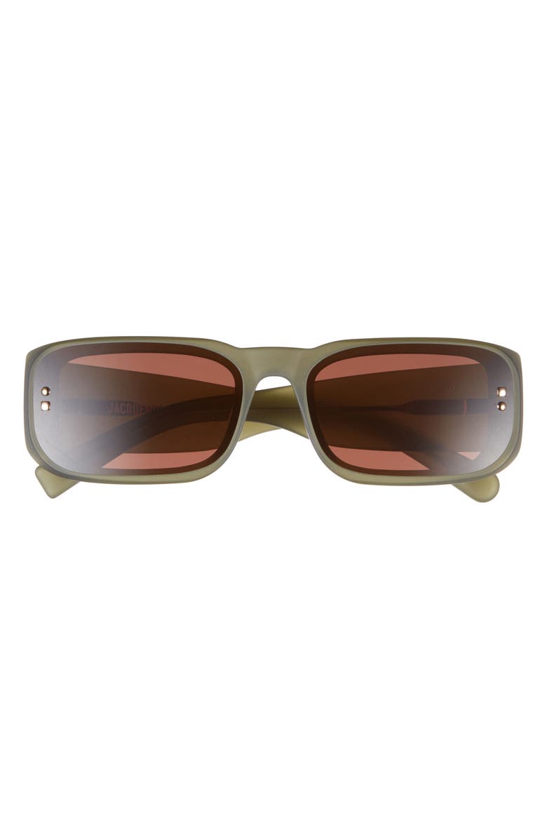 Jacquemus Les Lunettes Jac195 Rectangular Sunglasses, Main, color, Sanded Green/Light Gold/Brown