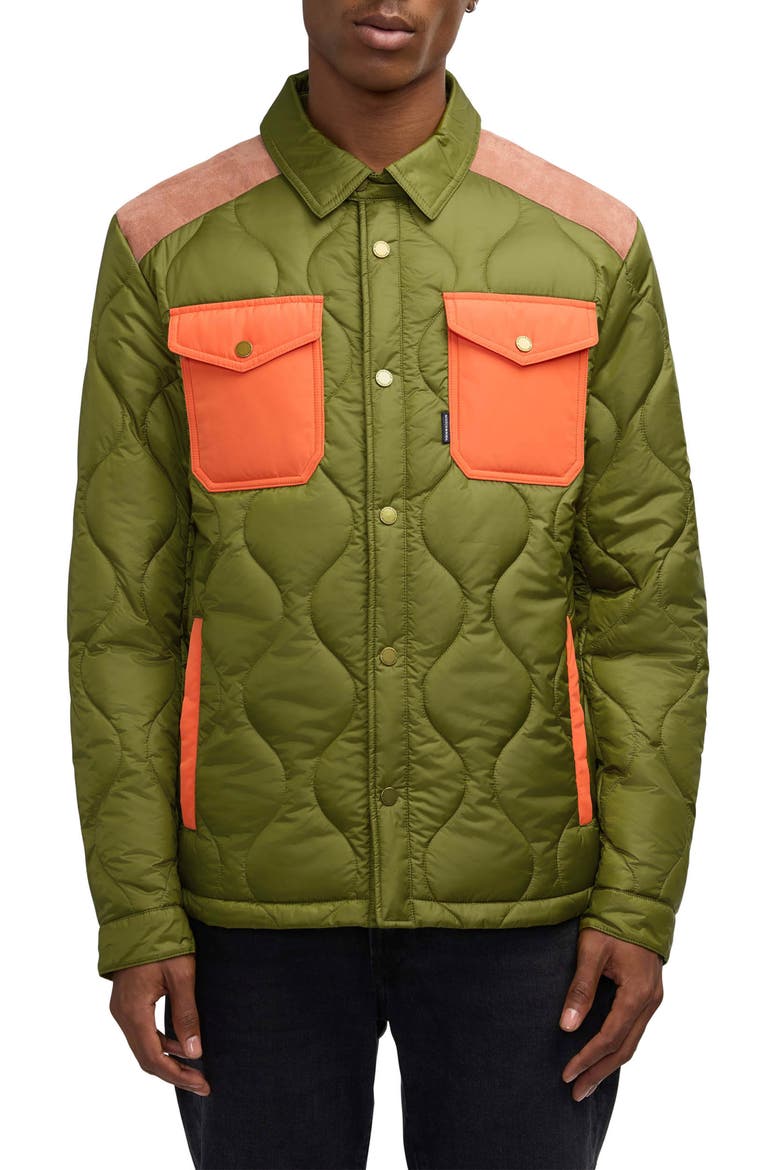 Ivik Quilted Shirt Jacket, Main, color, MOSS GREEN