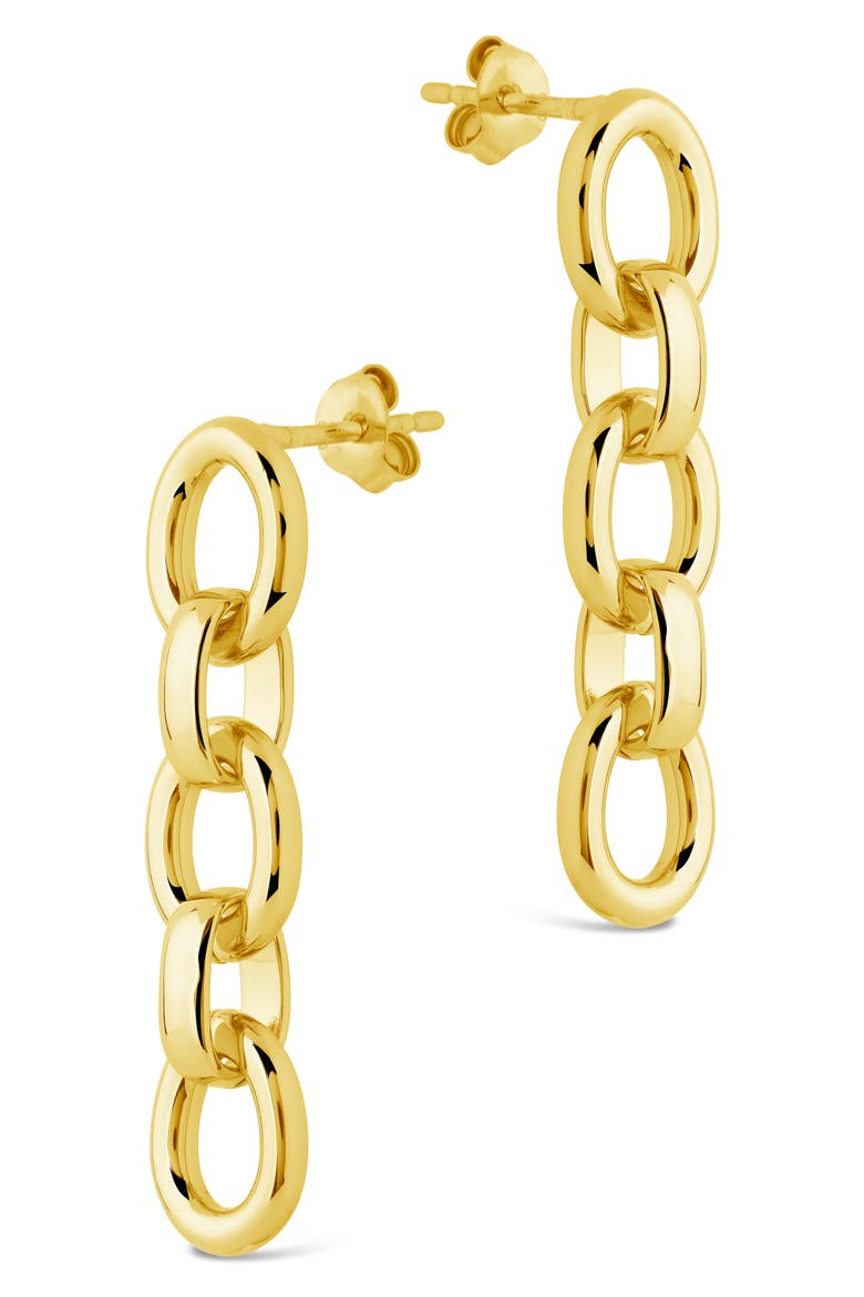 Frankie Chain Linear Drop Earrings, Alternate, color, GOLD