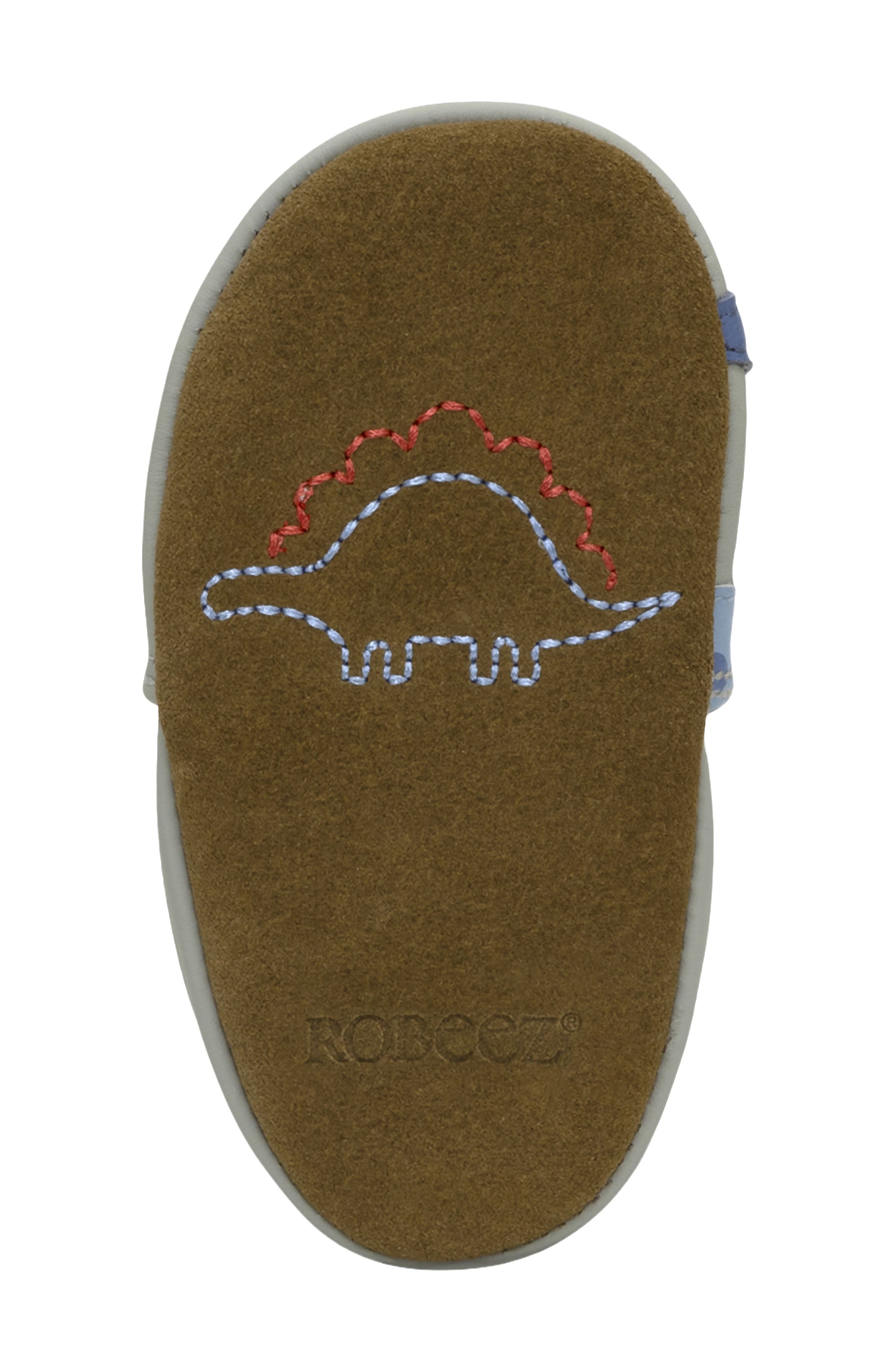 Robeez<sup>®</sup> Dino Pals Leather Crib Shoes, Alternate, color, Grey