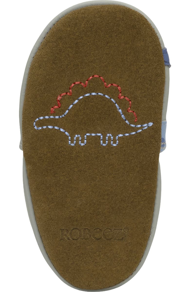 Robeez<sup>®</sup> Dino Pals Leather Crib Shoes, Alternate, color, Grey