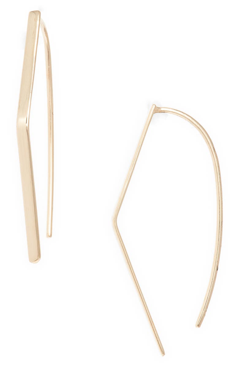 LANA Flat Geometric Threader Hoop Earrings, Main, color, 