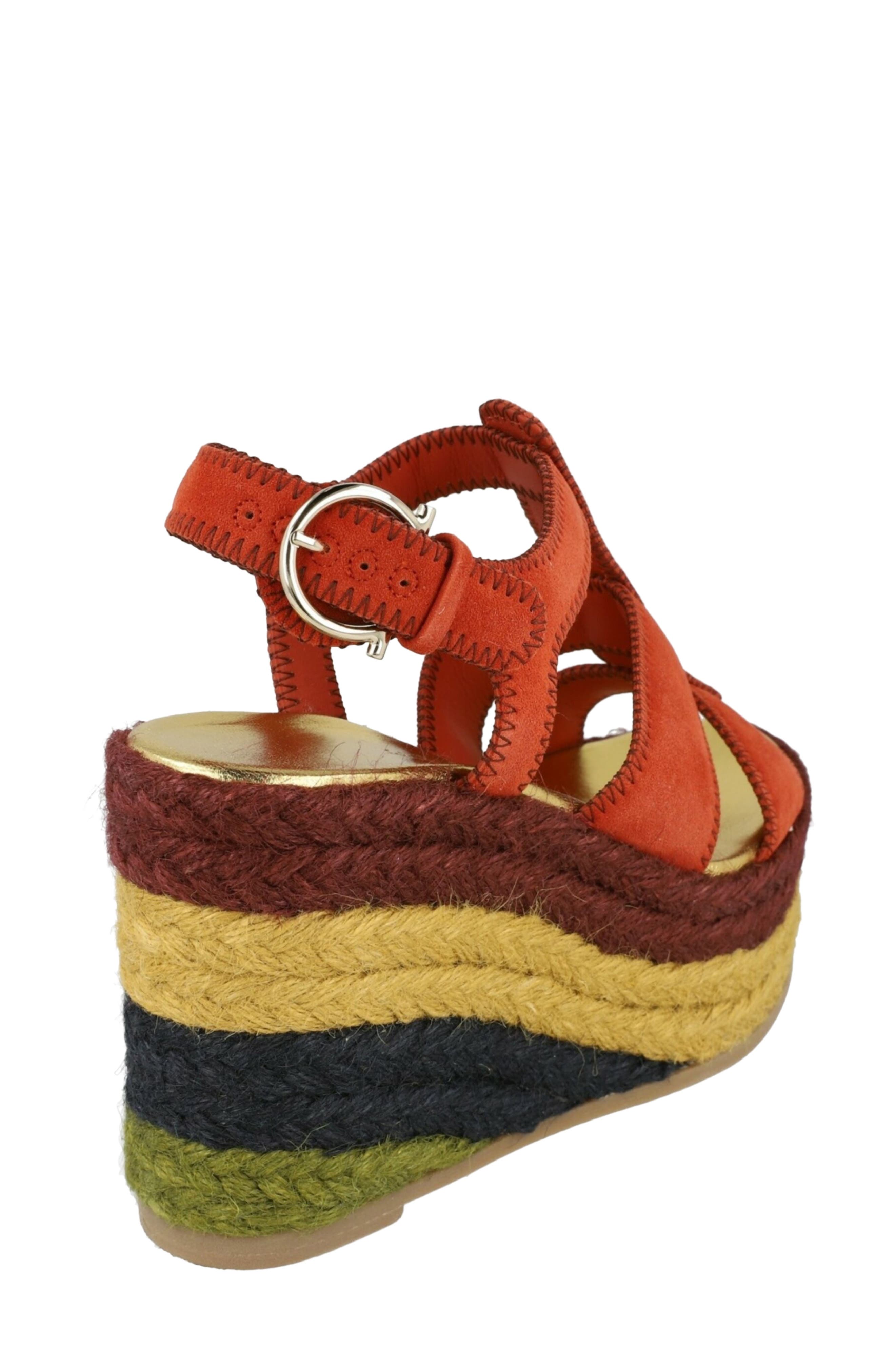 Renee Wedge Espadrille Sandal, Alternate, color, RUST