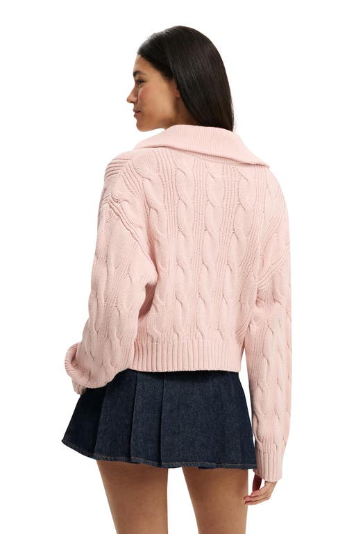Cotton On Cotton Cable Half Zip Pullover In Pink