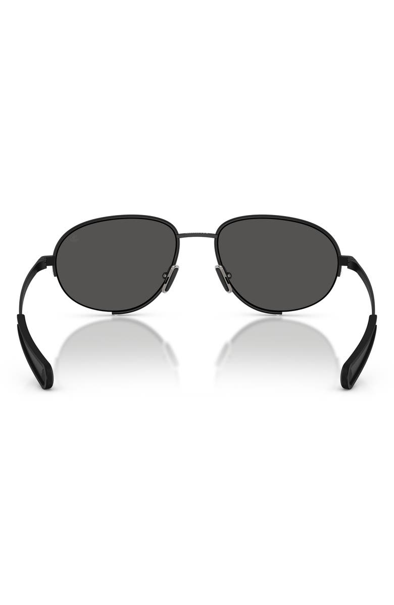 Moncler Circuit 56mm Oval Sunglasses, Alternate, color, Matte Black / Solid Grey