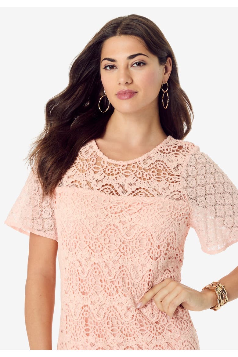 Crochet Lace Maxi Dress, Alternate, color, MYSTIC PINE