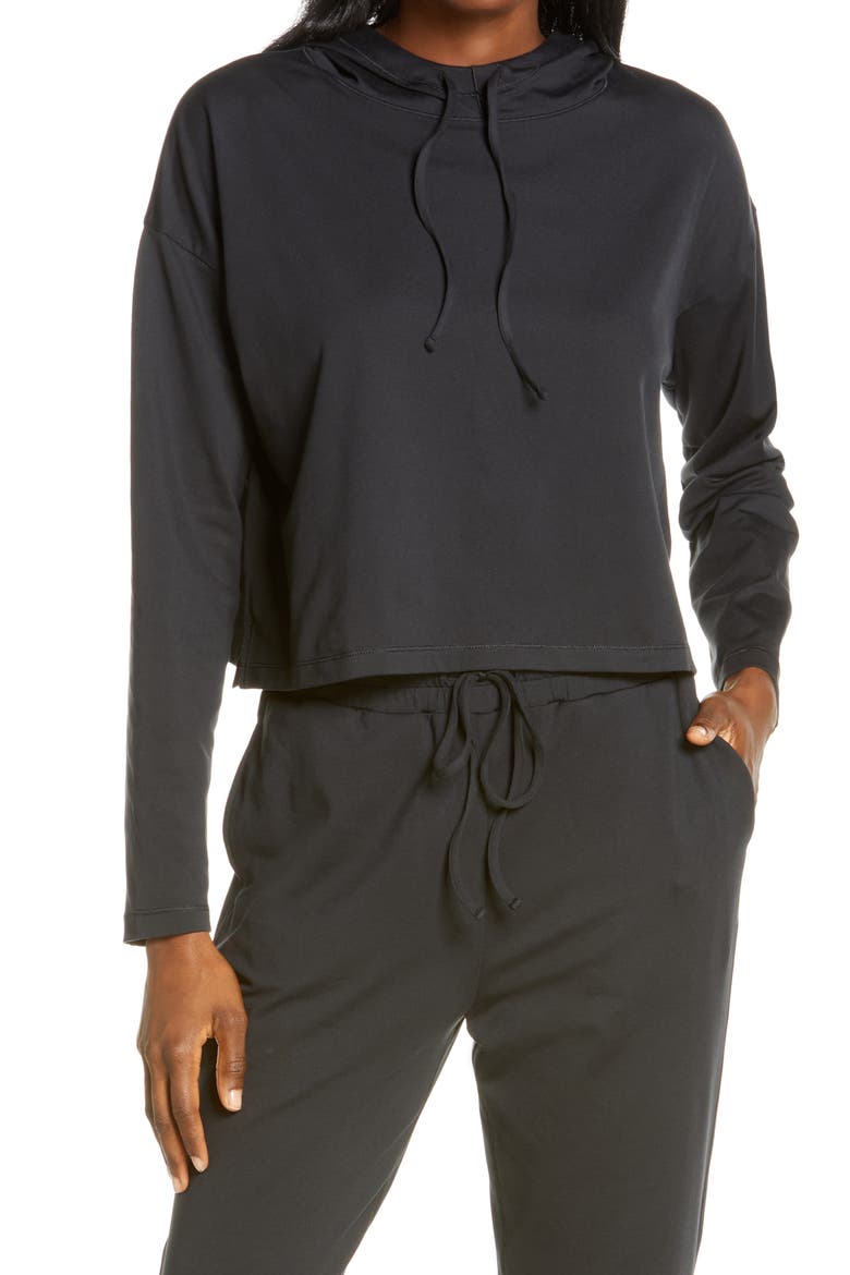 Relaxed Hoodie, Main, color, BLACK