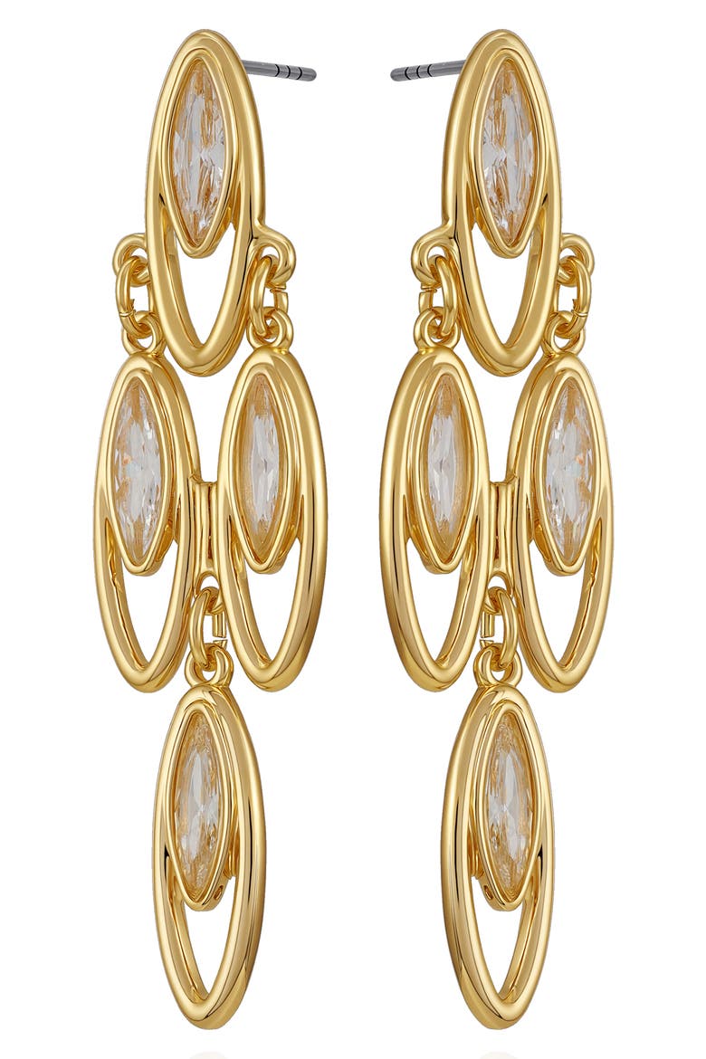 Tiered Marquise Crystal Chandelier Earrings, Alternate, color, GOLD TONE