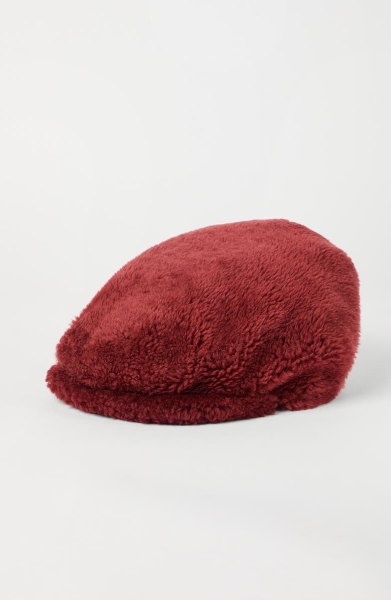 Brunello Cucinelli Merino shearling flat cap, Alternate, color, 