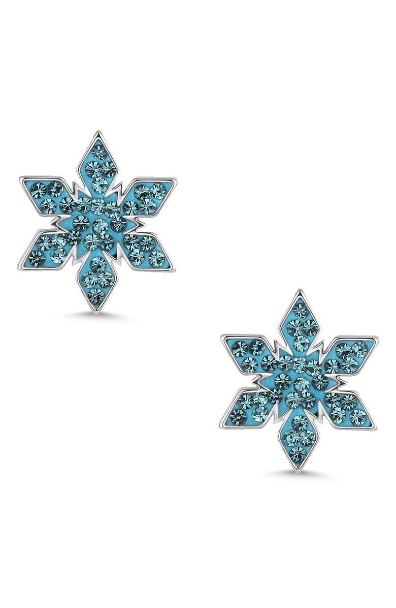 Lily Nily Kids' Crystal Snowflake Stud Earrings, Main, color, Blue