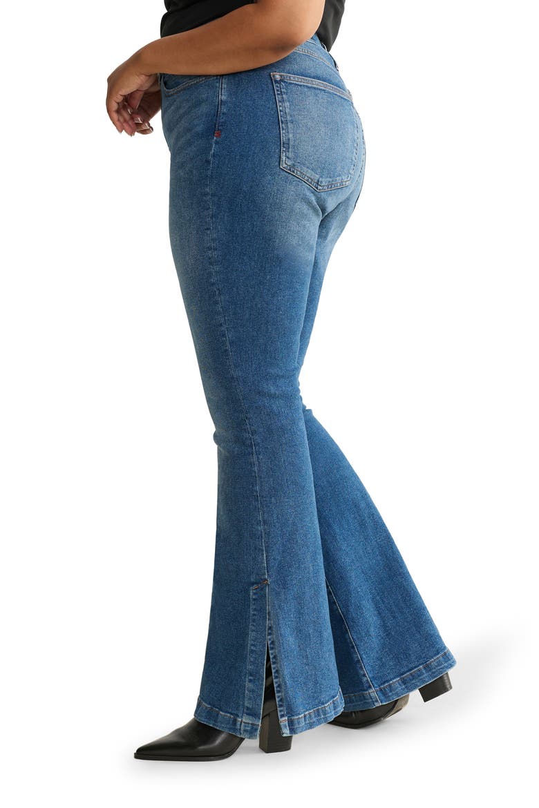 MIA Split Hem High Waist Flare Jeans, Alternate, color, ROWDY