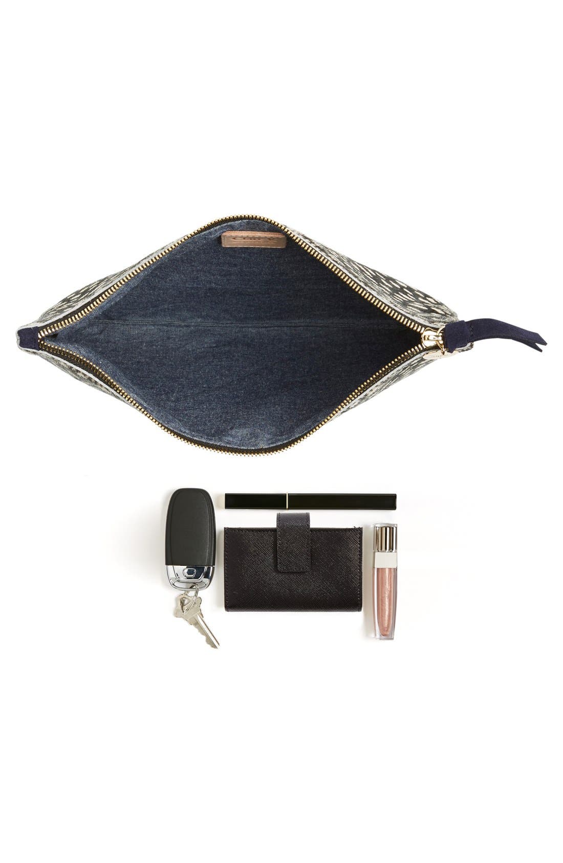 'Supreme' Genuine Calf Hair Clutch, Alternate, color, BLACK LADYBUG