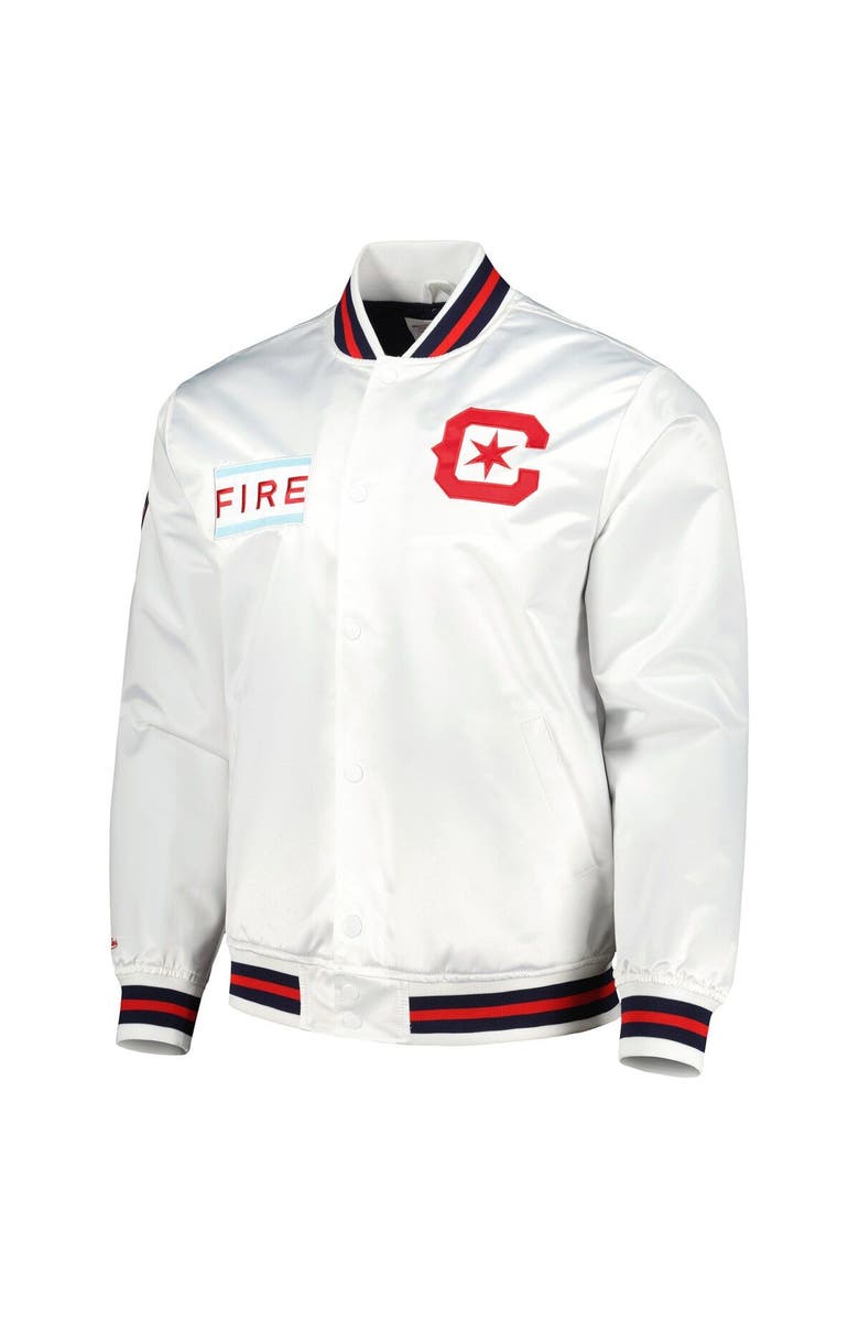 Mitchell & Ness Men's Mitchell & Ness  White Chicago Fire City Full-Snap Satin Jacket, Alternate, color, 