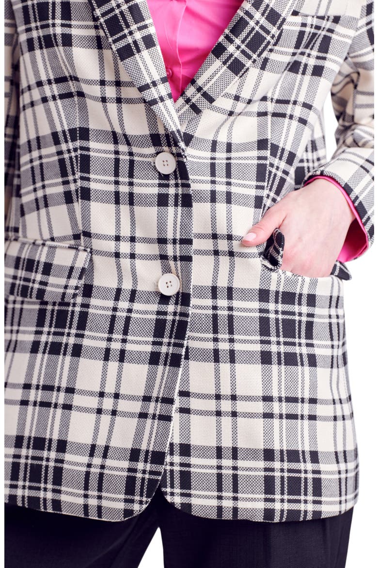 Plaid Blazer, Alternate, color, CREAM