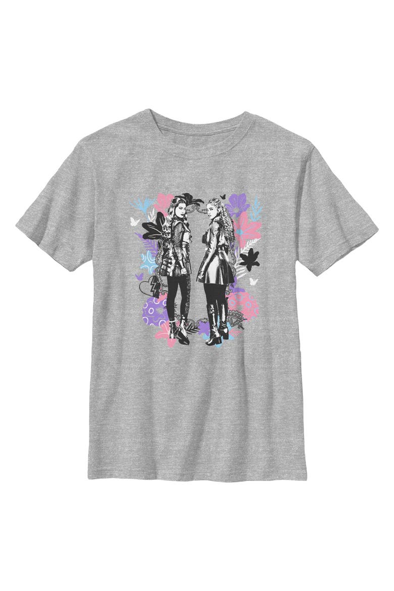 Boy's Descendants Wicked Wonderland Chloe and Red Sketch  Graphic T-Shirt, Main, color, Sport Grey