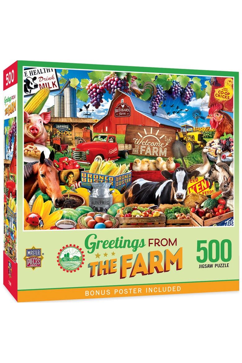 Greetings From the Farm 500pc Puzzle, Main, color, Multicolor