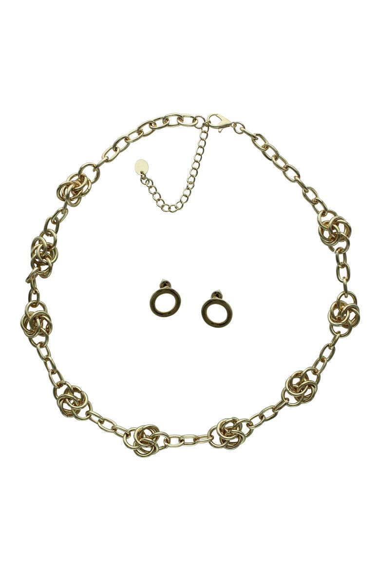 Odeta Necklace & Earrings Set, Main, color, GOLD