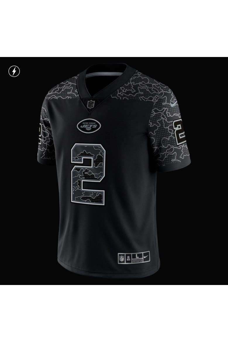 Men's Nike Zach Wilson Black New York Jets RFLCTV Limited Jersey, Alternate, color, Black