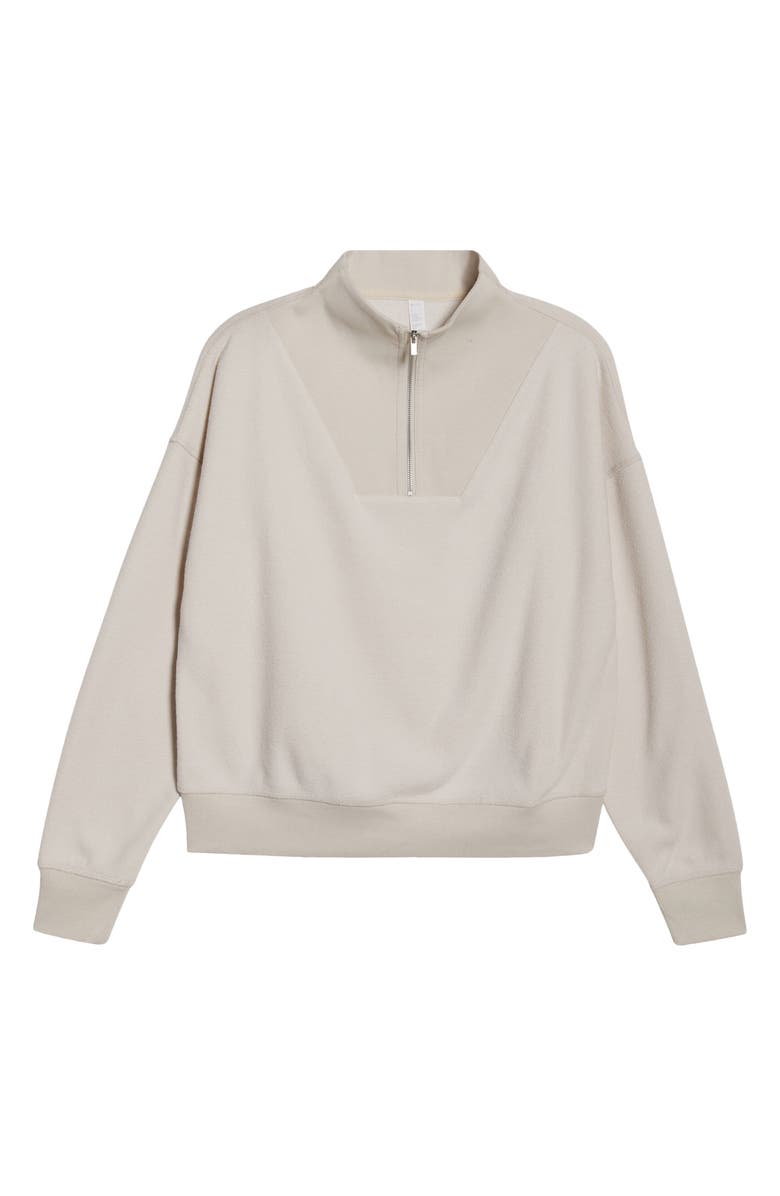 Zella Cozy Mock Neck Quarter Zip Sweatshirt, Alternate, color, Beige Seashore