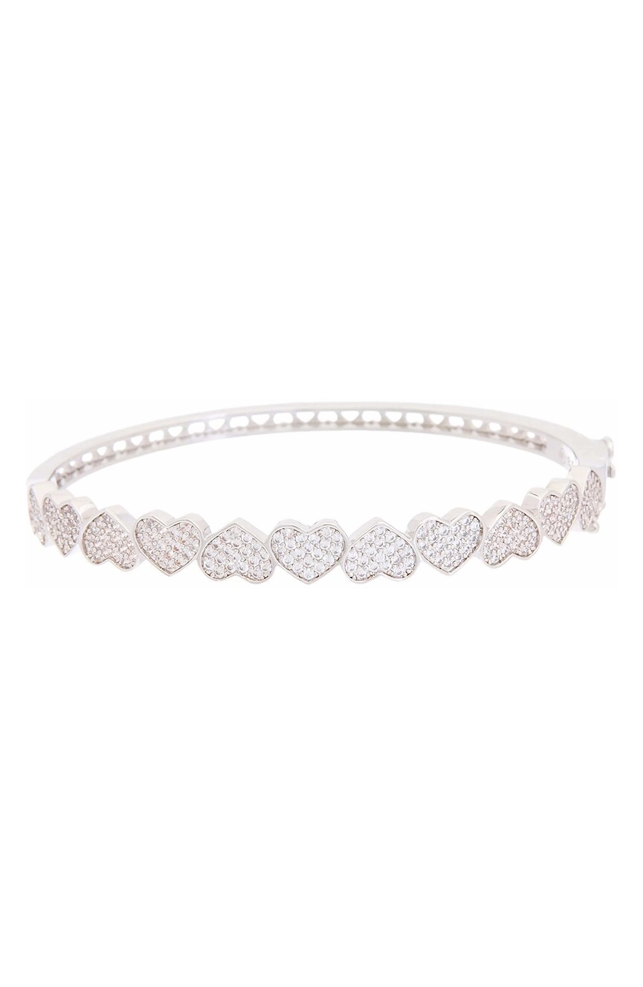 Juvell Pavé Heart Bangle Bracelet