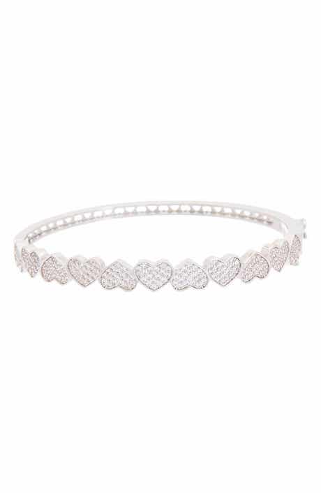 Juvell Pavé Heart Bangle Bracelet