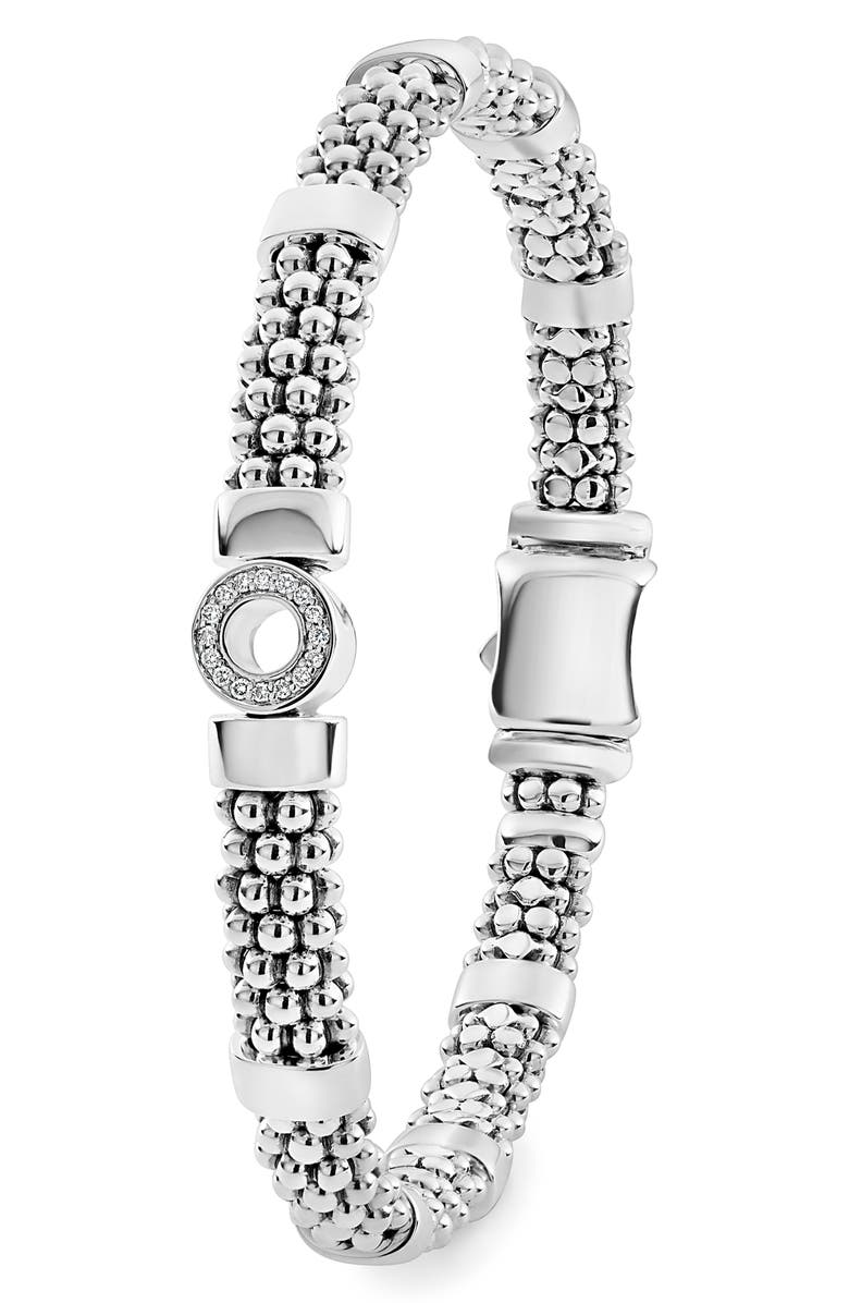 LAGOS Caviar Spark Diamond Rope Bracelet, Alternate, color, Silver Diamond