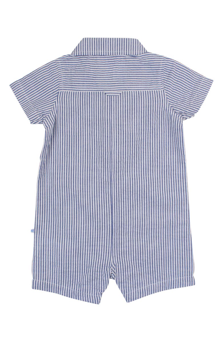RuggedButts Classic Seersucker Cotton Romper, Alternate, color, Blue