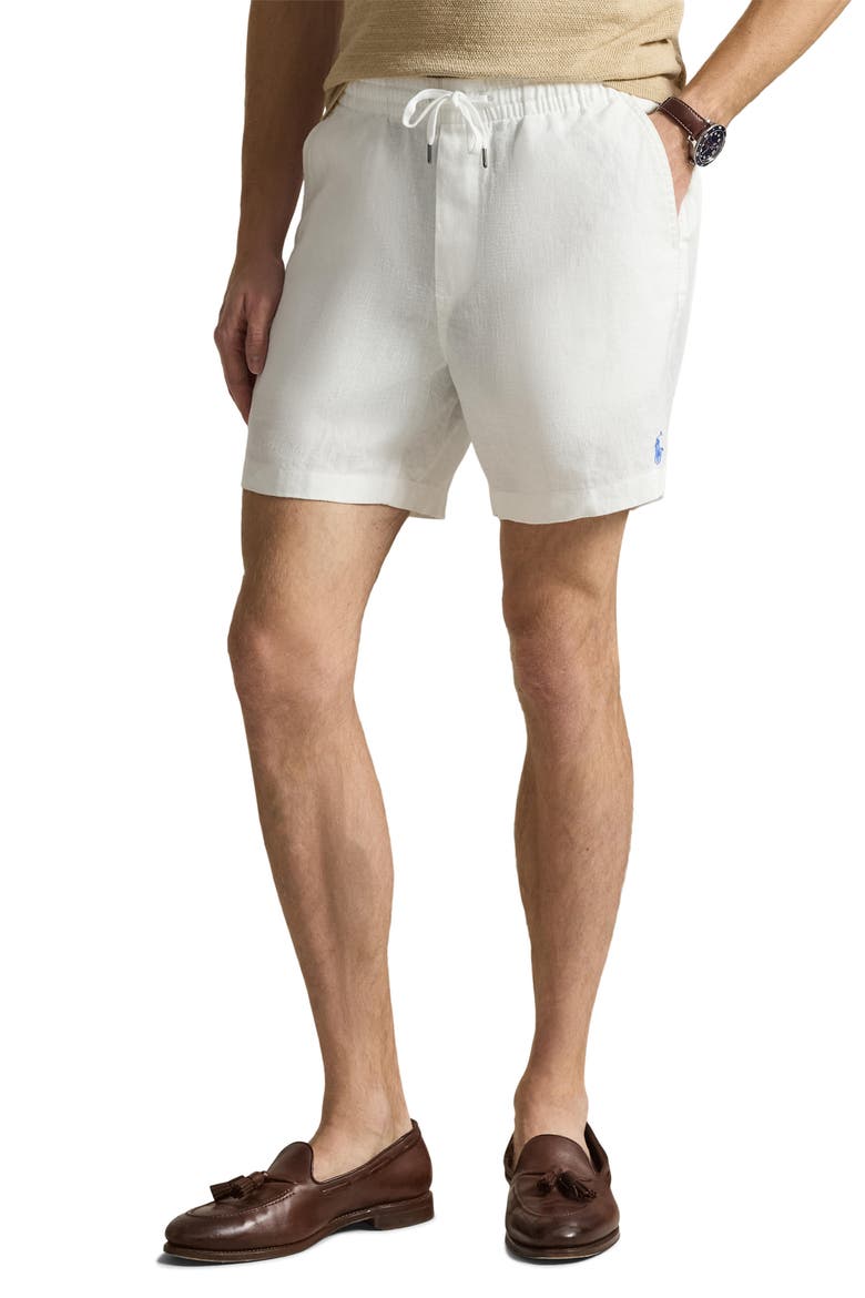 Prepster Linen Shorts, Main, color, WHITE