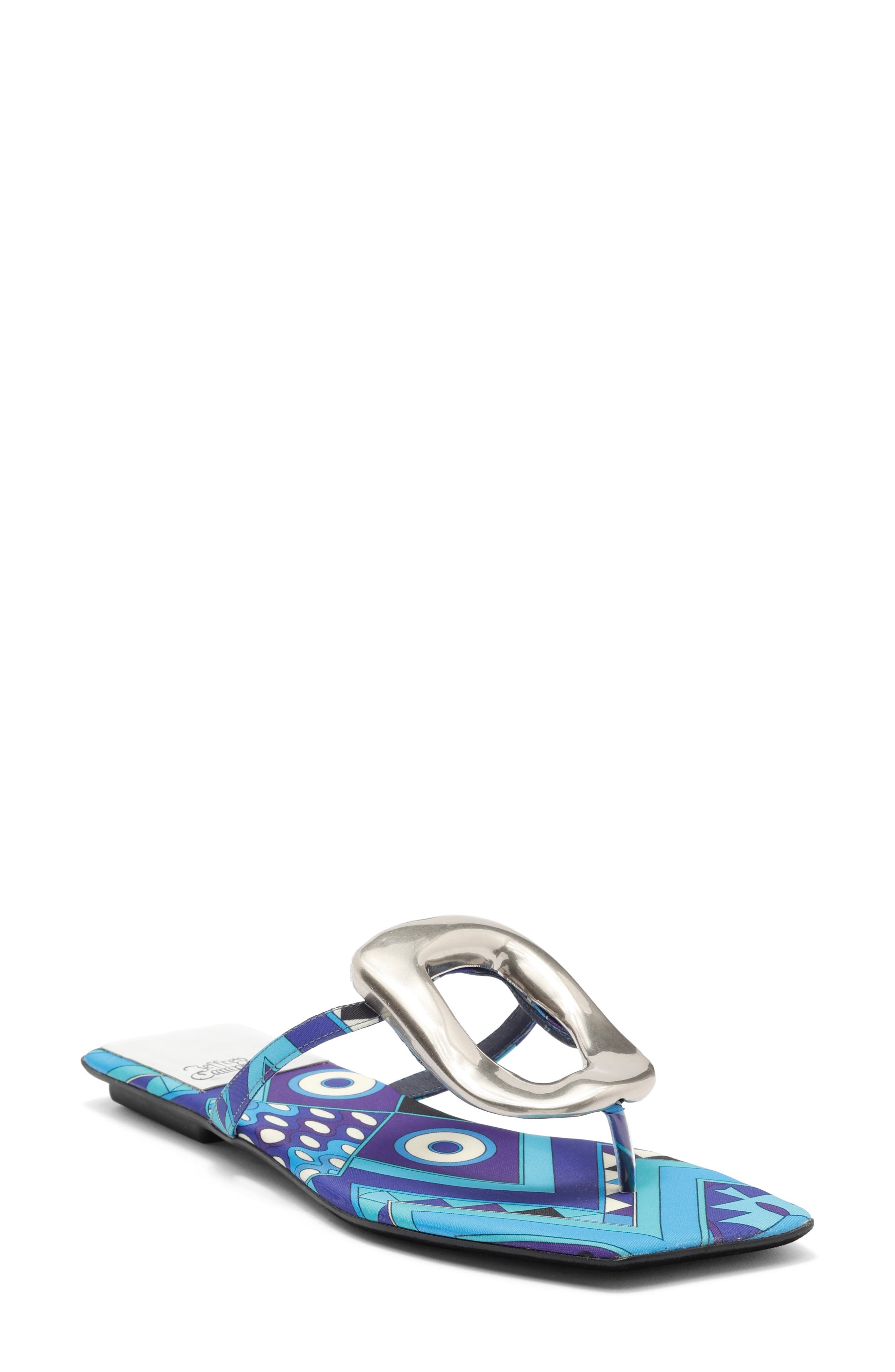 Jeffrey Campbell Linques Flip Flop, Main, color, Navy Multi Silver