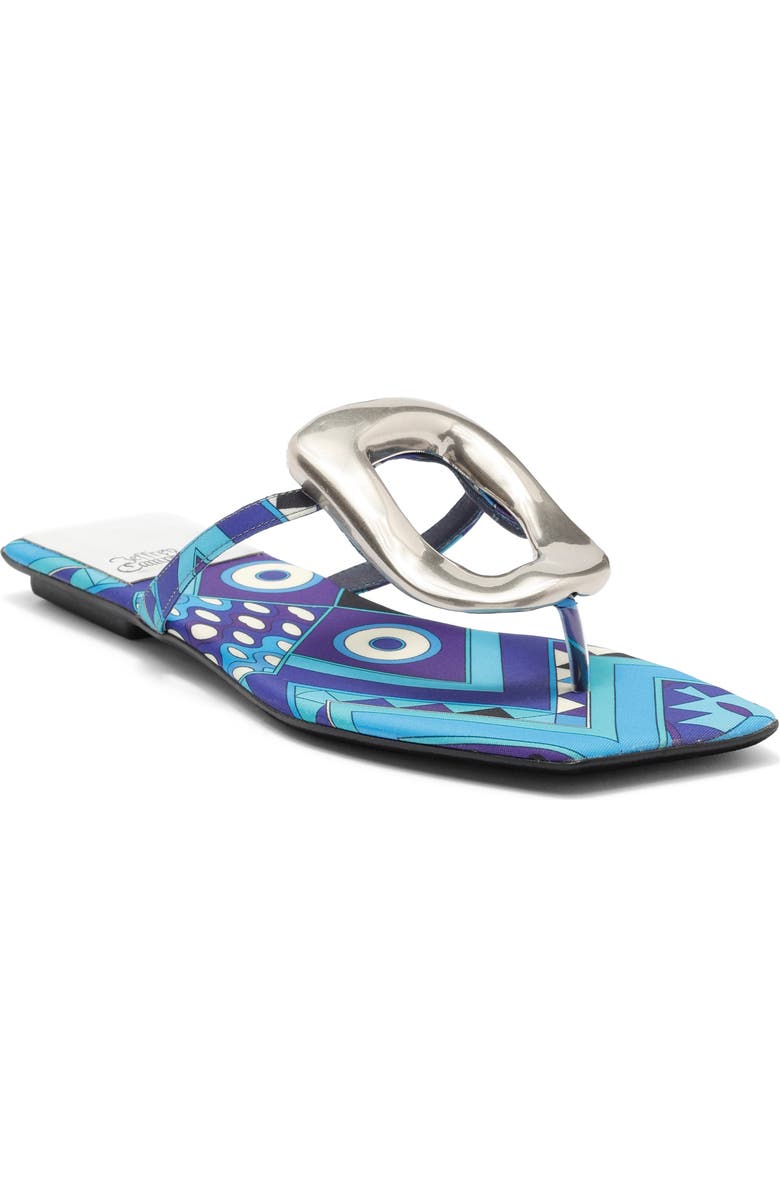 Jeffrey Campbell Linques Flip Flop, Main, color, Navy Multi Silver