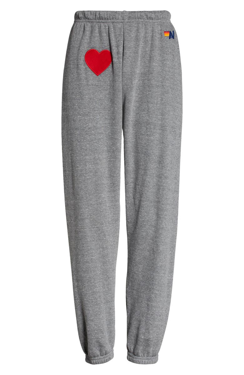 Aviator Nation Heart Appliqué Sweatpants, Alternate, color,