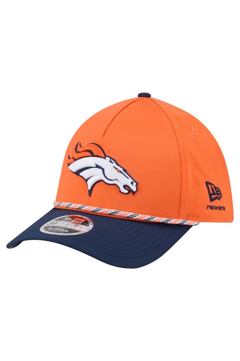 Men's  Orange/Navy Denver Broncos Rope M-Crown A-Frame 39THIRTY Flex Hat, Main, color, Orange
