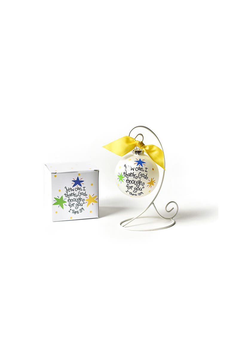 How Can I Thank God Enough Glass Ornament with Stand, Main, color, White