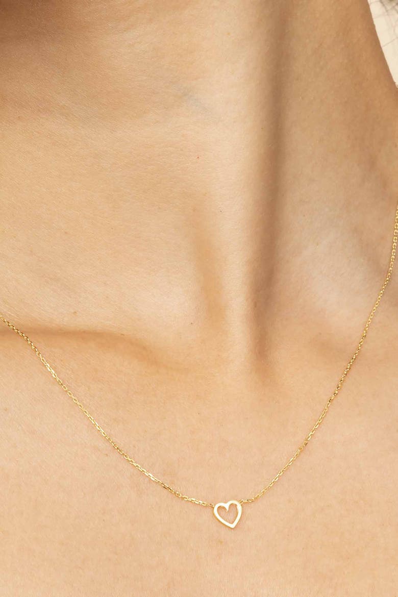 14K Yellow Gold Open Your Heart Pendant Necklace, Alternate, color, Yellow Gold