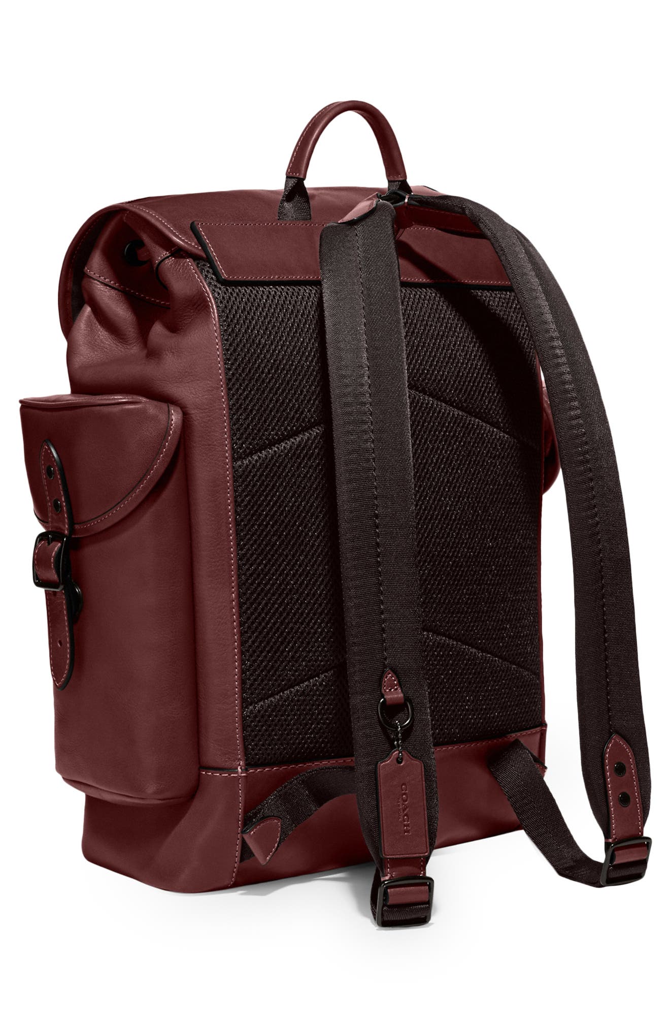 Hitch Sport Calf Leather Backpack, Alternate, color, WINE