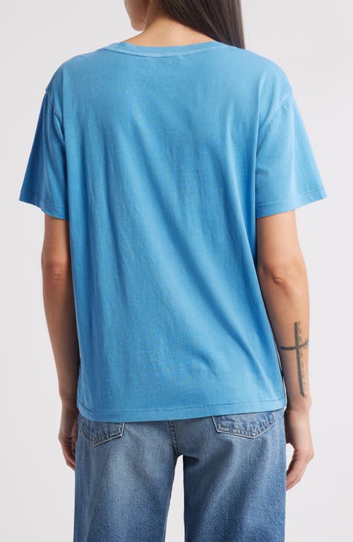 Treasure & Bond Relaxed Scoop Neck Cotton T-shirt In Blue Parisian