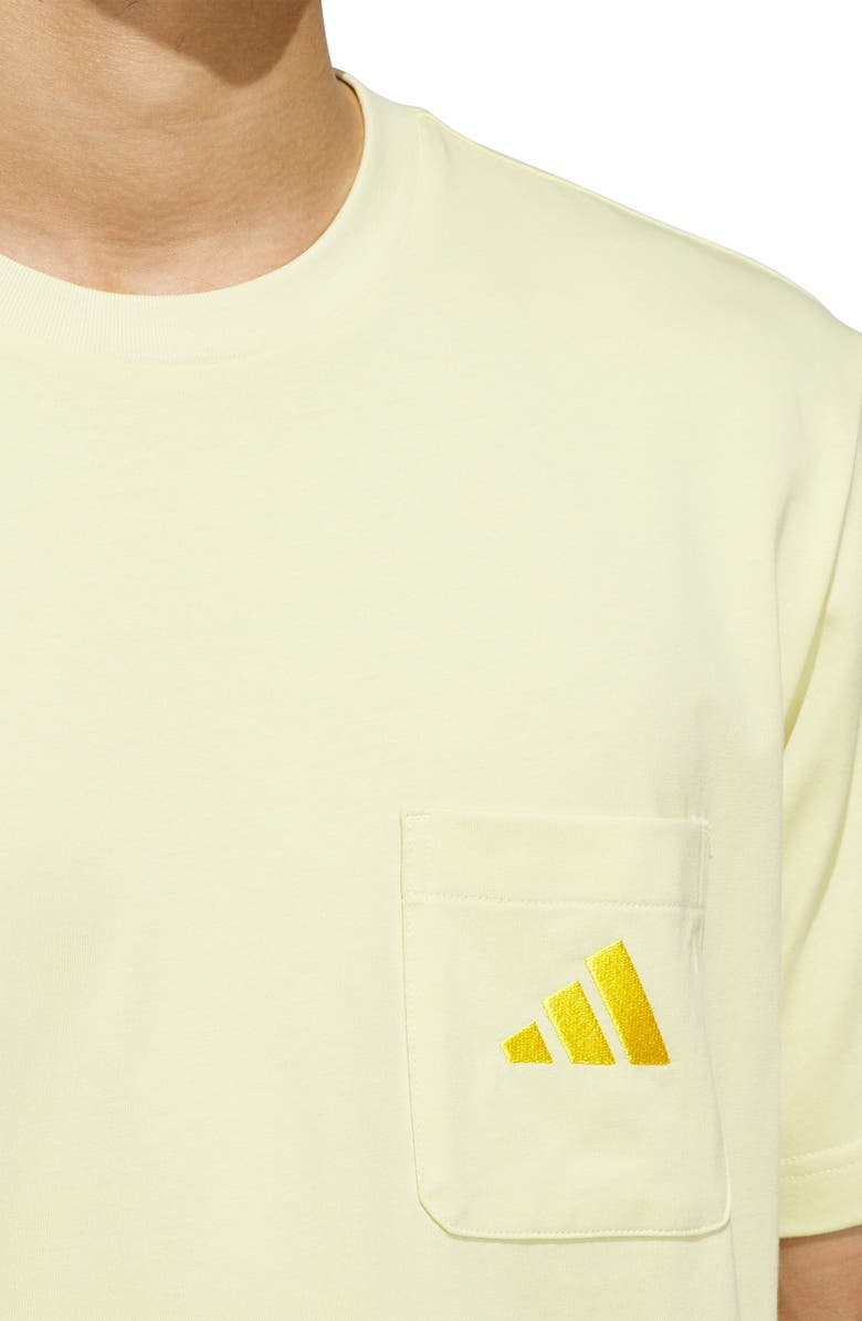 adidas 3-Bar Logo Pocket T-Shirt, Alternate, color, Powder Yellow