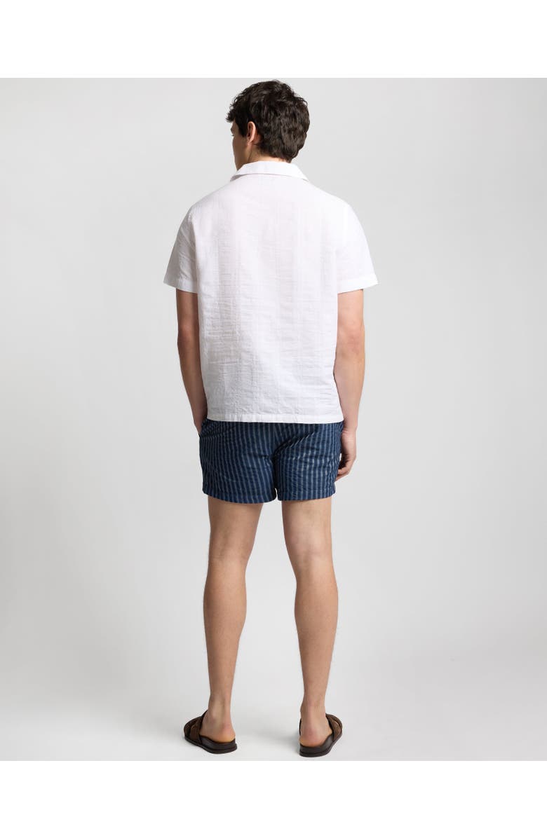 Onia Cotton Linen Pop Over Polo Tee, Alternate, color, White