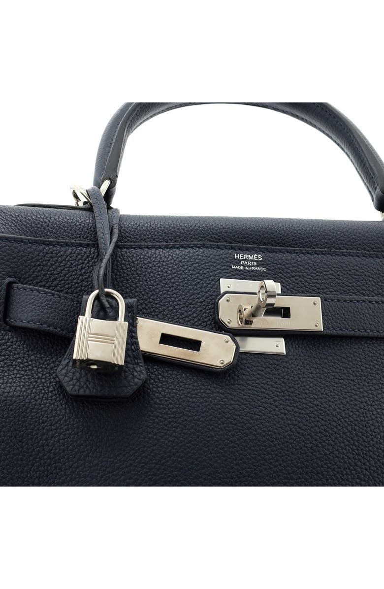 Pre-Owned Hermes Kelly Handbag Blue Togo with Palladium Hardware 28, Alternate, color,