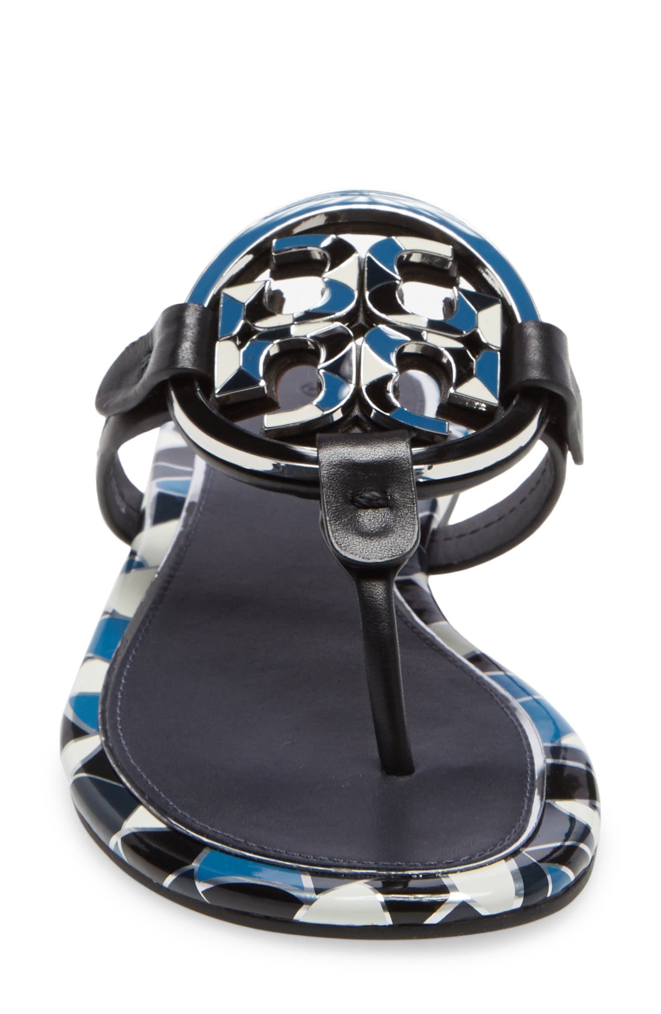 Tory Burch Miller Enamel Logo Sandal, Alternate, color, 