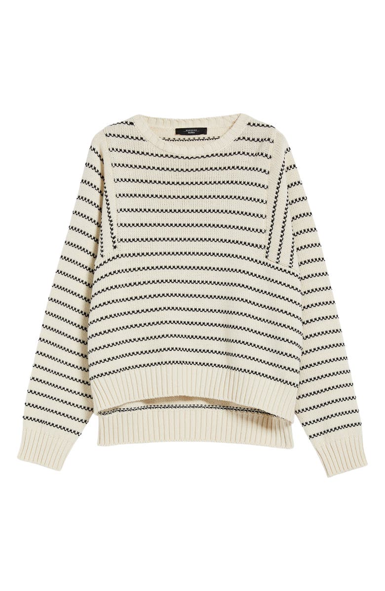 Weekend Max Mara Natura Stripe Cotton Blend Crewneck Sweater, Alternate, color, 