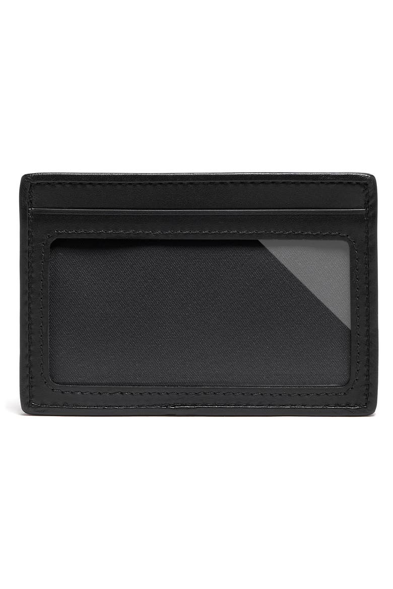 Alpha Slim Leather Card Case, Alternate, color, BLACK