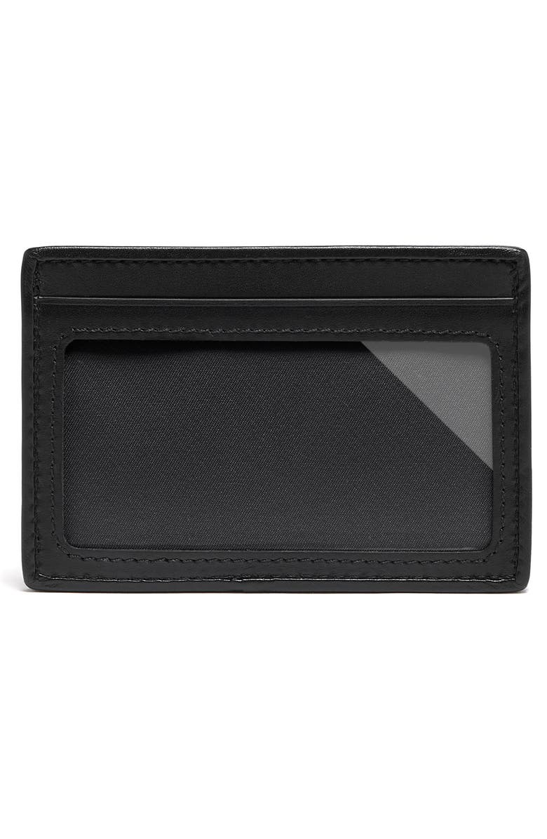 TUMI Slim Leather Card Case, Alternate, color, Black