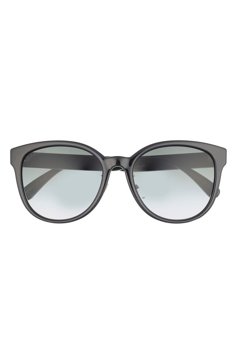 Gucci 55mm Round Sunglasses, Main, color, Black Green Grey