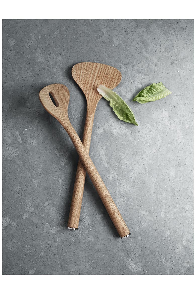 Alfredo Oak Salad Serving Set, Alternate, color, BROWN