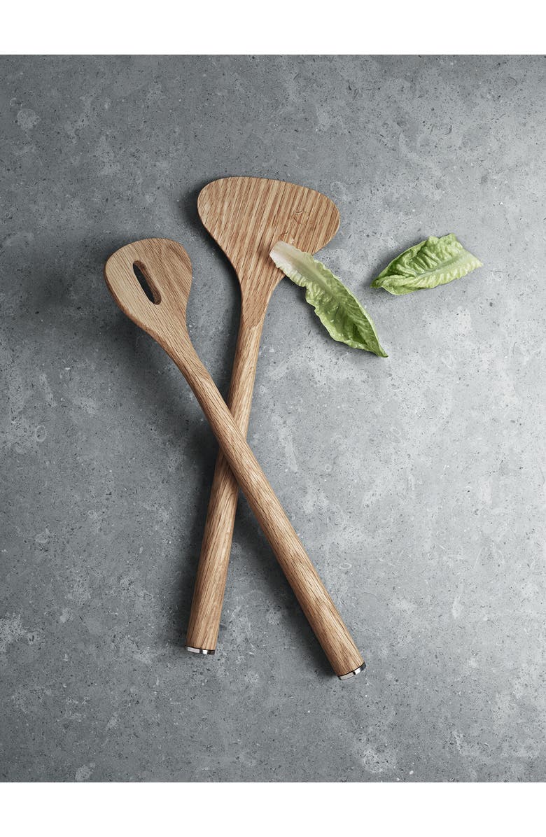 Georg Jensen Alfredo Oak Salad Serving Set, Alternate, color, Brown