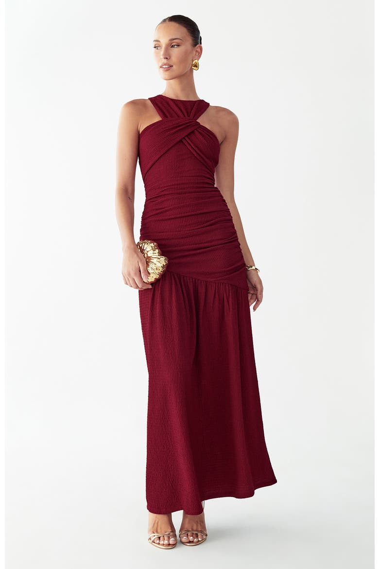 Kyle Midi Dress, Alternate, color, Burgundy